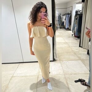 Elegant Champagne Strapless Dress